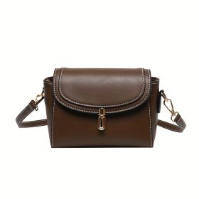 PU Women's Shoulder Bag, Large Capacity, Comfortable And Versatile, Small Square Bag, Commuting Fashion, Simple Crossbody Bag (Color: Coffee)