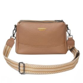 Fashionable Multi-functional PU Crossbody Bag Casual Shoulder Bag For Daily Commuting (Color: Khaki)