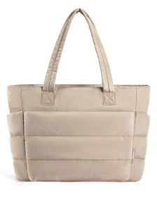 Women's Cotton Handbag Large Zipper Travel Essential (Option: Khaki-35x16x43cm)