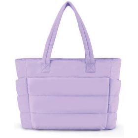Women's Cotton Handbag Large Zipper Travel Essential (Option: Dark Purple-35x16x43cm)