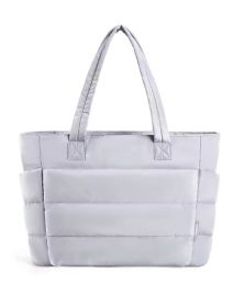 Women's Cotton Handbag Large Zipper Travel Essential (Option: Light Grey-35x16x43cm)
