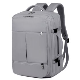 Large Capacity Backpack For Women Men Multiple Pockets And Zippers Versatile Computer Bags Business Travel Backpack (Color: Grey)