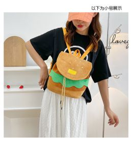 Cute Hamburger Plush Backpack Soft Cartoon Burger Plush Coin Purse Girls Kindergarten School Bookbag Children Kids Pack (Option: Small Size-Free Size)