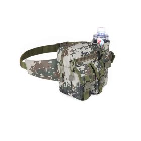 Tactical Waist Bag Denim Waistbag With Water Bottle Holder For Outdoor Traveling Camping Hunting Cycling (Color: camouflage)