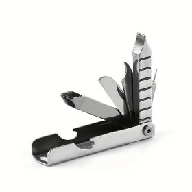 11-in-1 Stainless Steel Multi-Tool with Phone Stand, Folding Knife, Bottle Opener, Screwdriver (Model: 1pc)
