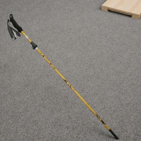 5-Section Collapsible Hiking Poles - Lightweight Trekking Poles with Secure External Lock, Adjustable Length (Color: Golden Yellow)
