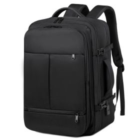 Large Capacity Backpack For Women Men Multiple Pockets And Zippers Versatile Computer Bags Business Travel Backpack (Color: Black)