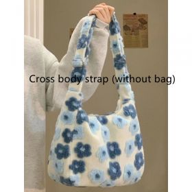 New Large Capacity Fur Bag Women's Bag Casual All-matching (Option: White And Blue-Oblique Strap No Bag)